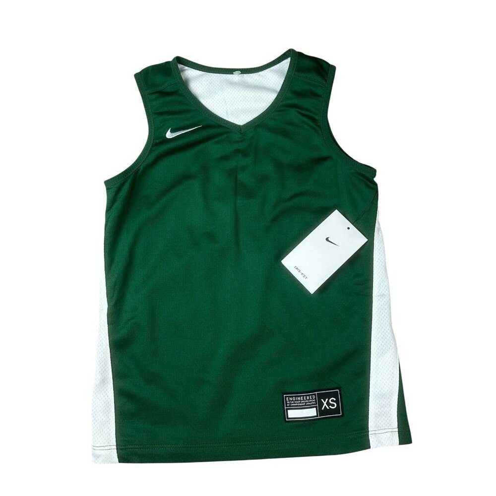 Nike Dri-Fit Reversible Basketball Jersey Size XS Green White NWT